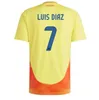 24/25 ColOMbiA JAMES Camisetas de fútbol Kit para niños 2025 CoLUmBIa Equipo nacional Camiseta de fútbol Conjunto local visitante Camisetas Copa América D.VALOYES ARANGO C. CHUCHO CUADRADO JJ 3.24