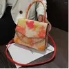 Bag Korean Female 2024 Smudge Gradient Color Small Square Simple Personality Shoulder Fashion Trend Messenger