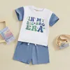 Kledingsets Baby Peuter Baby Boy Zomeroutfit In My Era T-shirt met korte mouwen en shorts Set Leuke 2-delige kleding