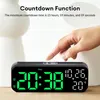 Wall Clocks Large Digital Clock Temperature Date Week Display Two Alarm 12/24H LED Voice Control Table For Bedroom