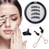 4 PCS-Reusable Magnetic False Eyeles with Eyel Curler 4 Magnets 3D Fake Eyel Extensi Self-adhesive Eye Makeup Tools u4kd#