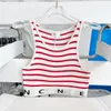 Trendy clothes women designer tank top cel Summer Knitted striped off shoulder stylish slim fit high-end comfortable vest