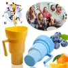 Teaware Sets 1000ml Stadium Tumbler Multifunction Snack And Drink Cup Popcorn Beverage Leak-Proof 2 In 1 Color Changing For Kids Adults