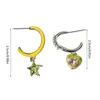 Серьги-кольца Y4QE, подвесные серьги в виде звездного сердца, нерегулярные ювелирные изделия в форме буквы C, подарок для девочек