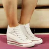 Casual Shoes Wealsex Platform Concealed Wedge Canvas Wedges Sneaker High Top Women's Women 34-39