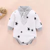 Ensembles de vêtements Vêtements pour bébés Garçon Combinaison une pièce Automne Gentleman Séparé Trois pièces Ensemble Barboteuse d'extérieur