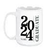 Mugs Custom Name Graduation Mug Personalized Graduated School Coffee Tea Water Cup For Students Graduates 15oz Ceramic Home Drinkware