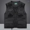 Gilet da uomo Estate Uomo Scarico Gilet tattico Casual Pographer Gilet Maglia da lavoro Giacca senza maniche Strumenti Tasca 6XL