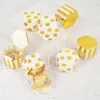 Cadeau cadeau 10pcs / lot mini boîte de chocolat hexagonale boîtes de bonbons rayées d'or de mariage anniversaire baby shower fournitures