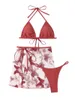 Costume da bagno da donna Costume da bagno sexy per donna Costume da bagno con spaghetti Reggiseno allacciato Slip a vita bassa Costume da bagno 2 pezzi