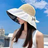 BERETS UV Protection Bucket Hat for Women Portable Wide Wide Brim Brim Breatable Sun Hats Foldable Panama Cap