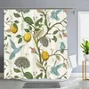 Tende da doccia Fiore Tenda per uccelli Foglia botanica Decorazioni per la casa Tessuto in poliestere Bagno lavabile con ganci