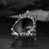 Retro Demon Dragon Siren 14K Black Gold Ring Domineering Hip Hop Rock Gothic Rings Accessories Trendy Men Womnen Jewelry Adjustable Size