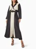 2022 Stilvoller langer Mantel mit Farbblock, klassischer Gürtel für Damen, modernes Design, zweifarbiger Damen-Graben