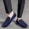 Freizeitschuhe Ngouxm Loafers für Herren Mokassins handgemachte atmungsaktive weiche Wildleder hochwertige Wohnungen Fahren