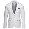 Business Slim Fit Single Buttons Kurtka Mężczyźni Slim Fit Fasual Fashion Wedding Groom Tuxedo Blazer Coats Party Wedding Suit 240313