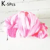 Decorative Flowers 5Pcs Double Color Silk Material Nylon Tensile Stocking Accessory Handmade Home DIY Flower Crafts Decor