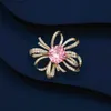 Pins Brooches SUYU Micro Inlaid Cubic Zirconia Ribbon Bow Womens Brooch Coat Decorative Corsage Gift L240323