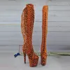 Chaussures de danse Auman Ale 26CM/10 pouces, tige en PU, Sexy, exotique, talon haut, plateforme, bottes de fête pour femmes, pôle 076-1