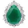 حلقات الكتلة 28x24mmm لون تغيير الإسكندريت توباز حقيقي Ruby Ruby Green Emerald Cz Silver العديد من الأحجام