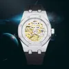 2021 منتج OTM Men Men's Mechanical Silicone Tape Watch مقاوم للماء