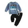 Set di abbigliamento Abbigliamento da neonato per neonato Felpa girocollo a maniche lunghe Pantaloni da jogging Set da 2 pezzi Abito casual