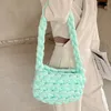 Evening Bags Women Underarm Bag Fashion Woven Ladies Tote Handmade Icelandic Wool Casual Elegant Solid Color Small Satchel