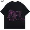T-shirt da uomo oversize gotica vintage Harajuku Hip Hop Top estetica grafica stampa Y2k vestiti streetwear moda coreana magliette 240314
