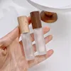 Storage Bottles 9ml Frosted Glass Perfume Bottle Cosmetic Refillable Wood Lid Screw Neck Pump Portable Empty Clear Spray Atomizer