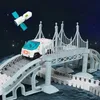 332PCS DIY AVIATIONテーマカーと列車のトラックセット子供向け鉄道マジックレーシングミニフレキシブルゲームギフトおもちゃ240313