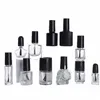 5pcs 5ml/10ml/15ml Empty Clear Glass Nail Polish Bottles w/ Brush Cap Refillable Ctainers For Nail Art Lip Golss Liquid Sample B9VJ#