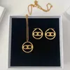 Classic luxury brand 18k gold designer earrings necklace women charm jewelry sets earring necklaces Earrings Ear rings for Woman Party Jewelry gift