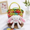 Shopping Bags Colorful Plaid Texture Hand-held Woven Bag Portable Handheld Vegetable Basket Niche Women's