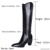 Stivali Black Western Boots Women Heels Knee High Boots Scarpe 2022 Fashi