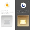 Lâmpada de parede Kaguyahime 4pcs PIR Sensor Luzes 110V 220V Recessed Stair Light Foot Step LED Corredor Indução Home Lighting