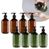 Liquid Soap Dispenser Empty PET Bottle Brown Bathroom Shower Gel Refillable Bottles Shampoo Wash Hair Conditioner Lotions FlaconPress