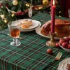 Weihnachtskarierte Tischdecke, festlich karierte Tischdecke, Weihnachtsfeier, Abendessen, waschbar, wiederverwendbar, Tischdekoration, 240322