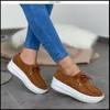 Zapatos informales, zapatillas de plataforma a la moda para Mujer, zapatos planos con cordones para Mujer, mocasines Creepers, Zapatos para Mujer