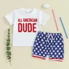 Ensembles de vêtements bébé garçon 4 juillet tenue enfant en bas âge USA t-shirts à manches courtes étoiles rayures Shorts quatrième vêtements