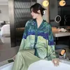 Pyjama de luxe en Satin de soie, grande taille, Kimono à manches longues, dessin animé, vêtements de nuit pour femmes, nouvel arrivage