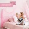 Girls Bed Canopy with Glowing Stars Dome Hanging Mosquito Net Princess Baby Crib Canopy Room Decor Ceiling Tent Kids Bed Curtain 240318