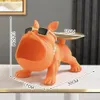 Statue de chien en résine, décoration de salon, porche, plateau de rangement de clés, bouledogue français pour l'intérieur de la maison, bureau 240314