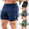 Shorts pour hommes Hommes Side Slit Fitness à séchage rapide avec poches Streetwear Lettre Imprimer pour Gym Sports Élastique