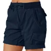 Shorts pour femme Femmes Été Cargo Lâche Randonnée Plus Taille Pantalon À Lacets Cordon Femmes Baggy Poches Maillots De Bain Pantalones