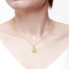 Neck Pendants For Women 999 Pure Gold Christmas Snowflake Pendant Chain Around The Woman Jewelry 24K 240311
