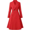 Cappotto invernale caldo personalizzato da donna doppio petto spesso elegante borsone in lana lungo risvolto sottile trench da donna