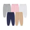 Pantalon unisexe 100% coton pour bébé garçon, 5 pièces, couleur unie, imprimé dessin animé, 024M, décontracté, fille, automne 240315