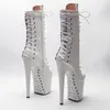 Dance Shoes 20CM/8inches PU Upper Modern Sexy Nightclub Pole High Heel Platform Women's Boots 487