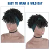 Perruques Alororo Afro bouffée courte crépus bouclés bandeau perruque synthétique tête enveloppement perruque pour les femmes noires Turban Wrap brun cheveux perruques