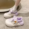 Buty zwykłe 2024 Kawaii moda platforma sportowa w stylu sportowym okrągłe palce wiosenne jesień koreańska wersja słodkie słodkie trampki